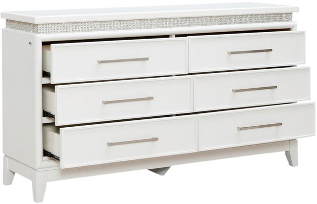 Liberty Furniture Reflections Pearl White 6-Drawer Dresser-3