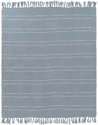 Surya Traveler Denim/Taupe 50"x60" Throw Blanket-1
