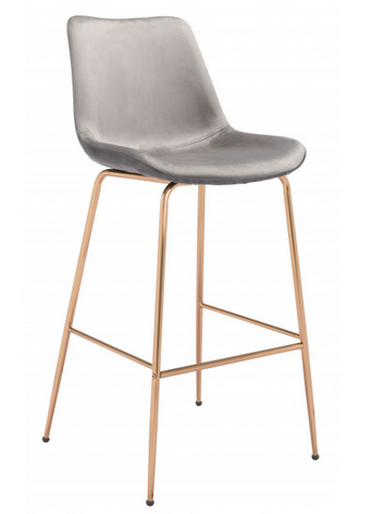 Zuo® Modern Tony Gray/Gold Bar Chair-0