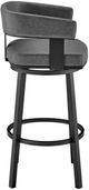 Armen Living Lorin Gray/Matte Black Swivel Counter Stool-4