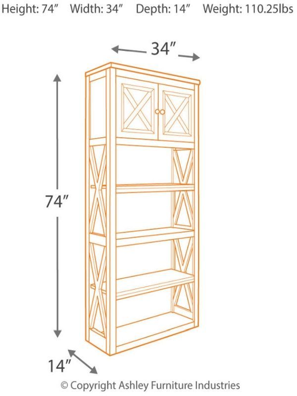 Signature Design by Ashley® Tyler Creek Grayish Brown/Black 74" Bookcase-3