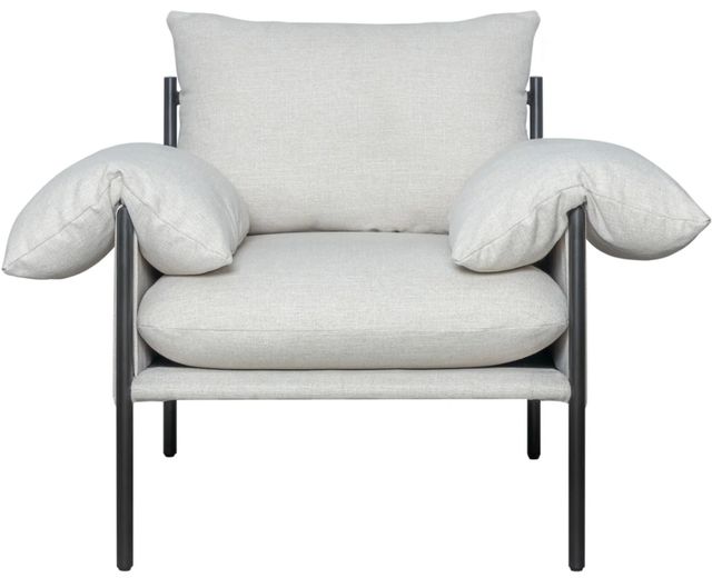 Armen Living Bloom Black/Soft Oat Chair-3
