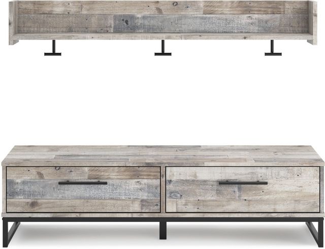 Signature Design by Ashley® Neilsville Whitewash Wall Mounted Coat Rack with Shelf-2