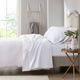 Olliix by Clean Spaces Charcoal Infused White Twin Solid Microfiber Sheet Set-2