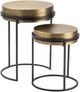 Crestview Collection Hudson 2-Piece Gold Nesting Table Set with Black Base-0