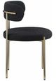 Meridian Furniture Beacon Black/Brushed Brass Boucle Upholstered Dining Chair-2