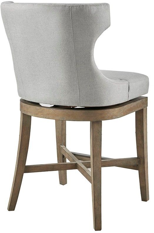Olliix by Madison Park Light Grey Carson Counter Stool with Swivel Seat-3