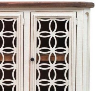 Million Dollar Rustic Bella Frosted White Console -1