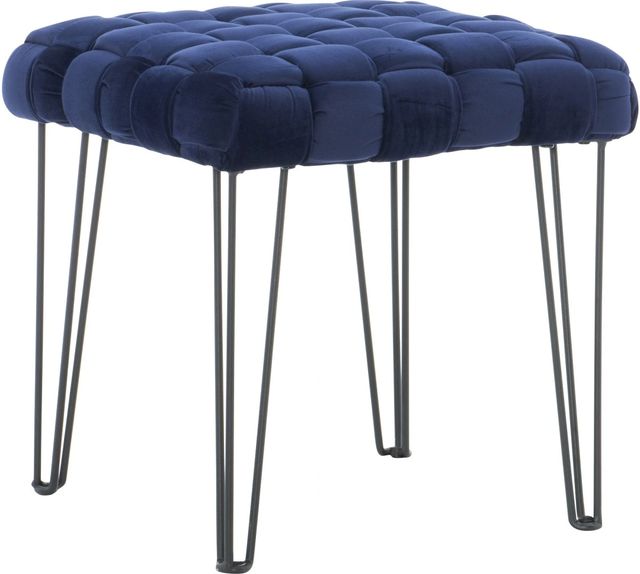 Powell® Neva Navy Square Ottoman Stool-0