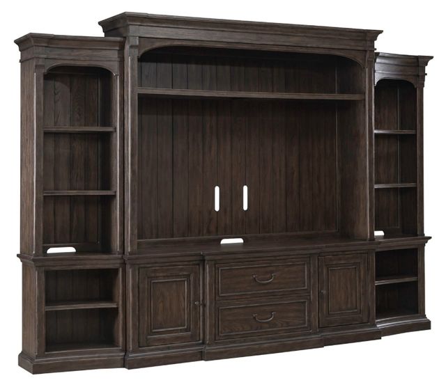 Liberty Furniture Paradise Valley Saddle Brown Entertainment Center with Piers-0