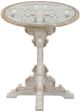 A & B Home Glass Top 24"D Side Table with Weathered White Pedestal -0