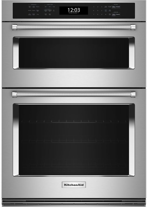 Clearance KitchenAid® 27" Stainless Steel Oven/Microwave Combo Electric Wall Oven-0