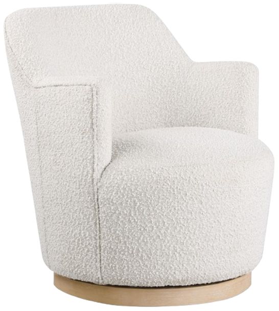 Meridian Furniture Clarita Cream Swivel Boucle Fabric Accent Chair-0