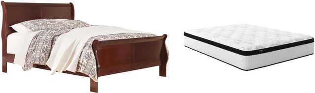 Signature Design by Ashley® Alisdair 2-Piece Dark Brown/White Queen Sleigh Bed Set