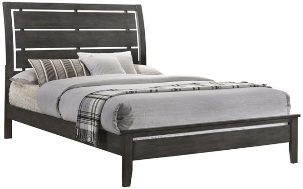 American Wholesale Furniture Grant Sherwin Williams Graphite Queen Panel Bed