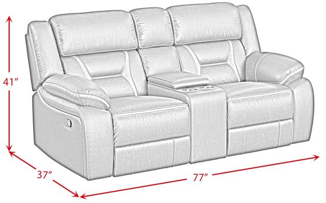 Elements International Engage Corral Gray Manual Reclining Loveseat with Console-2