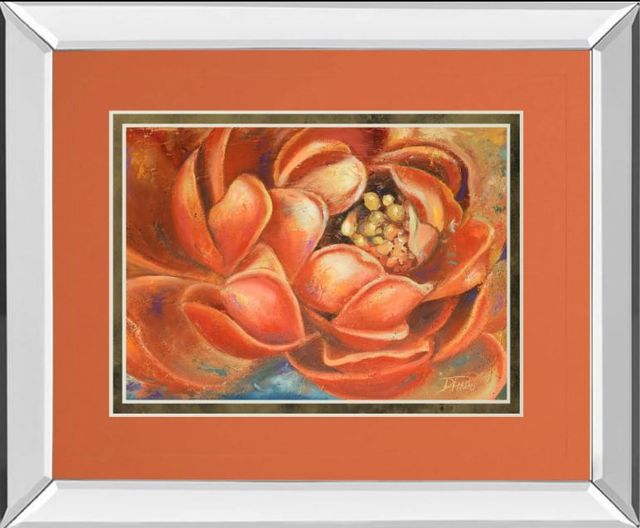 Classy Art Red Lotus l by Patricia Pinto Mirror Framed Wall Art-0