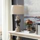Crestview Collection Shield Cast Antique White/Charred Black Table Lamp-3