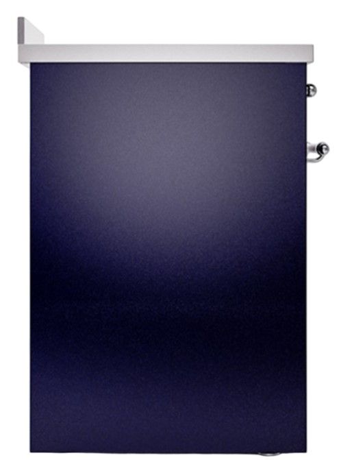 Ilve® Nostalgie II Noblesse 30'' Midnight Blue Pro Style Induction Range with Chrome Trim-2