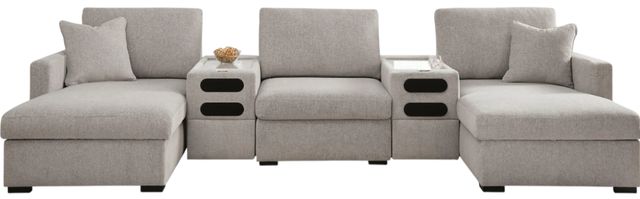 Benchcraft® ModMax Luxe 5-Piece Flint Modular Sectional with Double Chaise and Audio Consoles-0