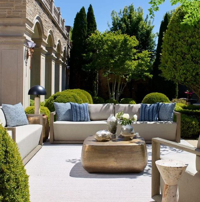 Uttermost® Remsen Dove/Weathered Gray Wooden 4-Seater Outdoor Sofa-1