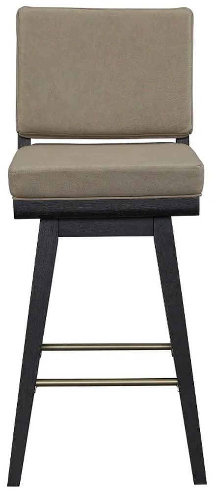 Bernards Elure Black/Latte Swivel Bar Stool-1