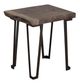International Furniture Direct Natural Parota Natural Top Chairside Table with Black Metal Base-0