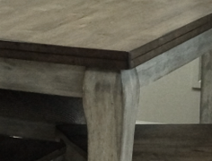 Allwood Furniture Group #126 Light Grey/Rustic Brown Solid Wood Table with Butterfly Leaf Set-2