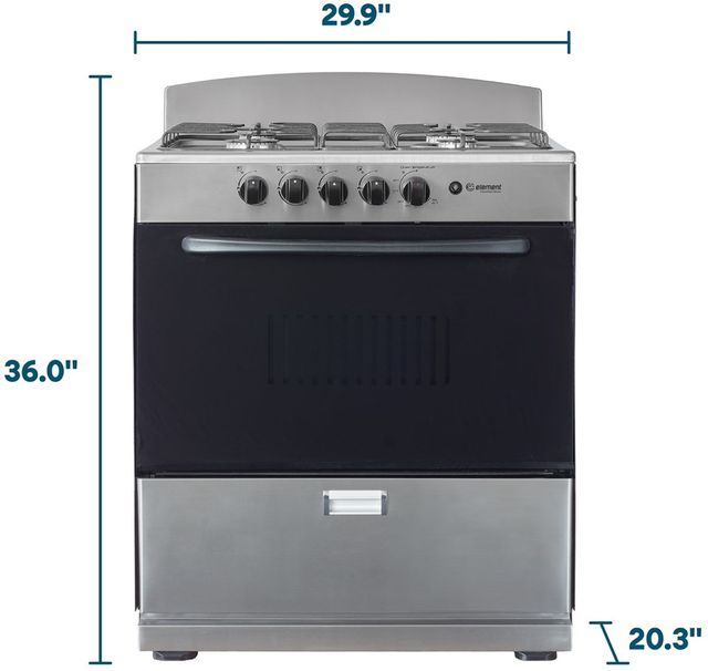 Element® 30" Stainless Steel Freestanding Gas Range-1