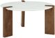Signature Design by Ashley® Isanti White Round Cocktail Table with Brown Base-0
