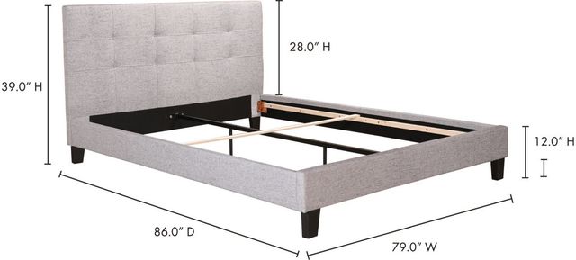 Moe's Home Collection Eliza Light Grey King Bed-2