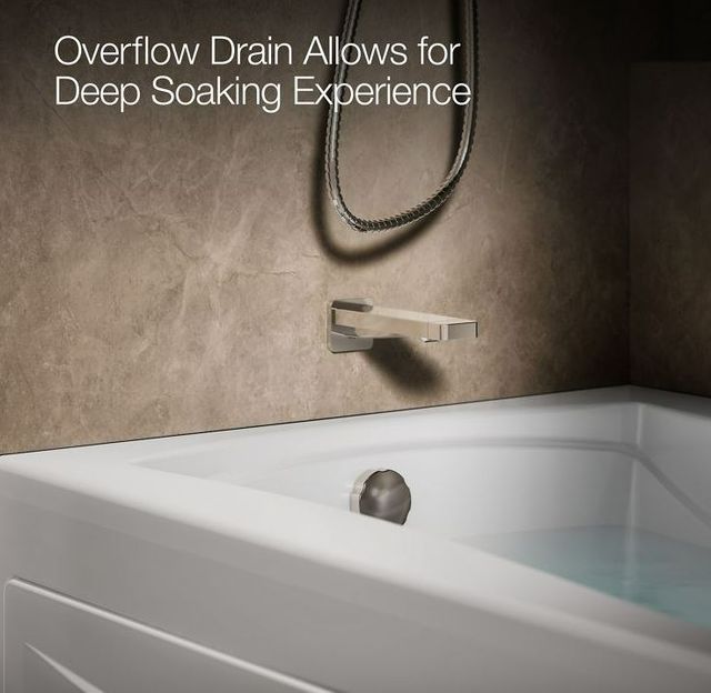 KOHLER® Mariposa® White 60" x 36" Alcove Whirlpool Bath - Left Drain-3