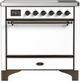 Ilve® Majestic III 36" White Pro Style Induction Range with Solid Door and Burnished Trim-0