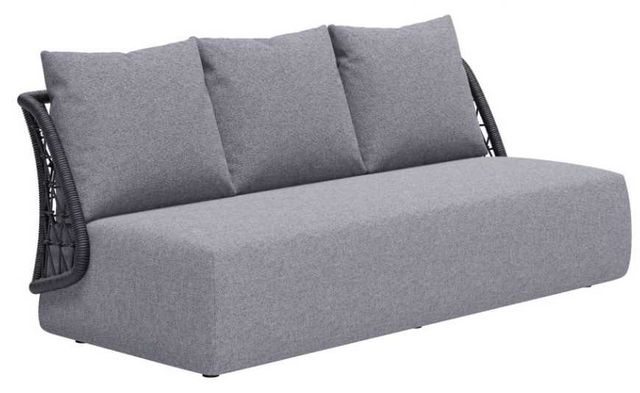 Zuo® Modern Mekan Gray Aluminum Fabric Outdoor Sofa-0