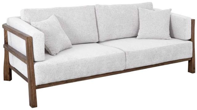 International Furniture Direct Roots Stained Brown/White 93" Upholstered Sofa-0