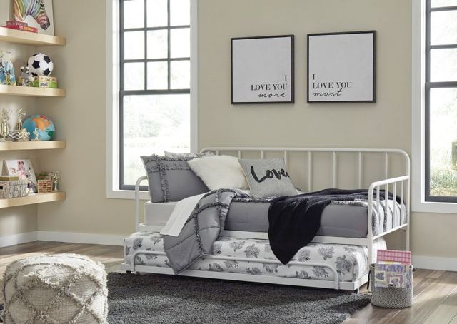 Signature Design by Ashley® Trentlore White Twin Metal Day Youth Bed with Platform-3