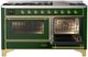 Ilve® Majestic III 60" Emerald Green Pro Style Dual Fuel Natural Gas Range with Triple Glass Door and Brass Trim-3