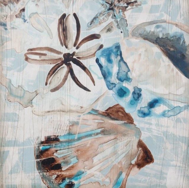 Stylecraft Driftwood Shell Collage Beige/Blue/Brown Wall Art-1