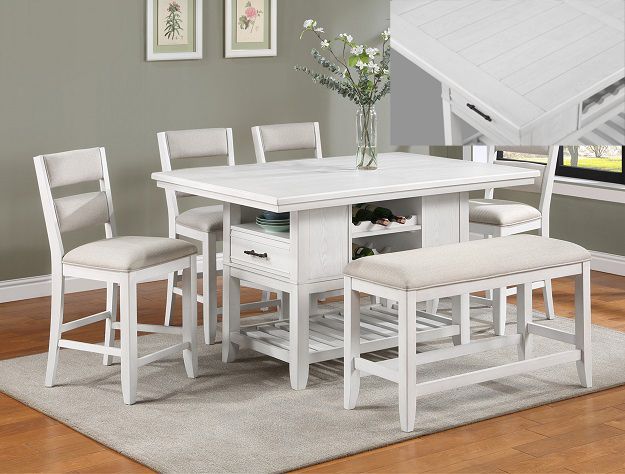 Crown Mark Wendy White Counter Height Table Base-0