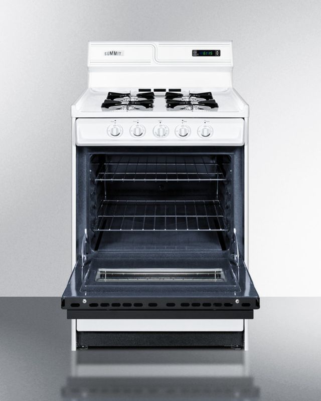 Summit® 24" White Freestanding Gas Range-1