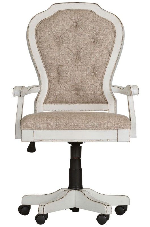 Liberty Furniture Magnolia Manor Antique White/Ivory Junior Executive Desk Chair-3