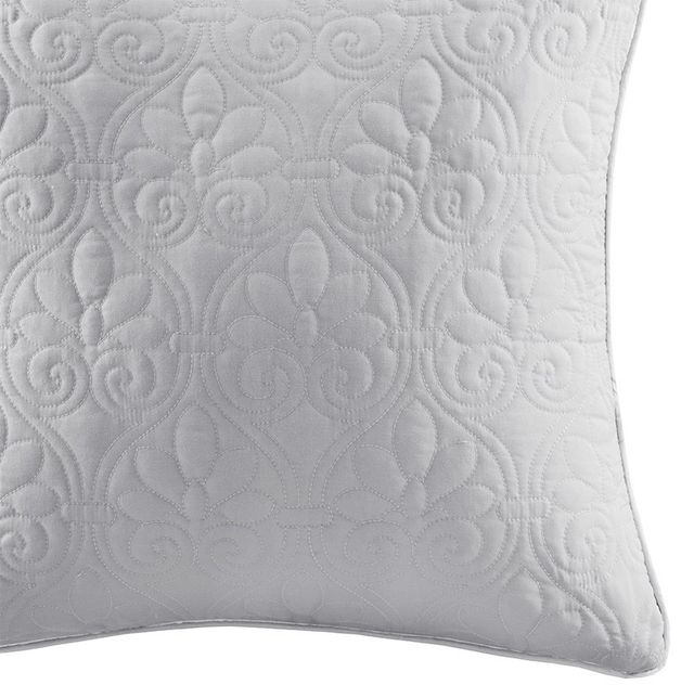 Olliix by Madison Park Quebec 2 Grey 20"x20" Quilted Square Pillow Pair-1