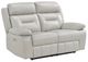 Homelegance® Laconia Silver Leather Power Double Reclining Loveseat-0