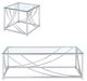 Coaster® Lille 2-Piece Tempered Glass Top Occasional Table with Chrome Base Set-0