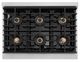 ZLINE Autograph Edition Paramount 36" 5.2 Cu. Ft. Satin Stainless Steel Gas Range with 6 Burner DuoPro™ Cooktop and Convection Gas Oven with Polished Gold Accents-3