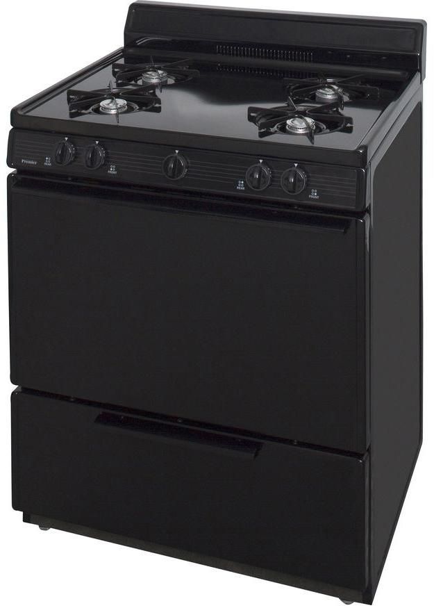 Premier 30" Black Freestanding Gas Range-2