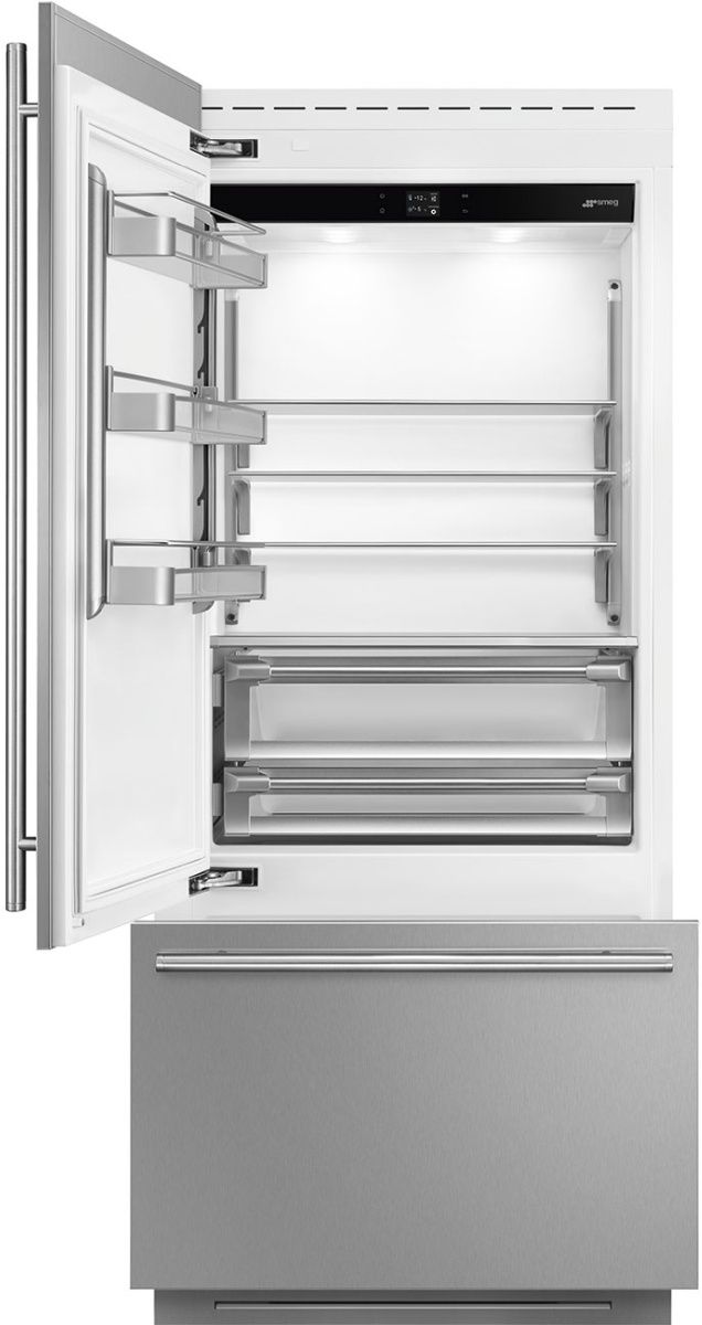 Smeg Universal 36" 19.6 Cu. Ft. Stainless Steel Built-In Bottom Freezer Refrigerator-0