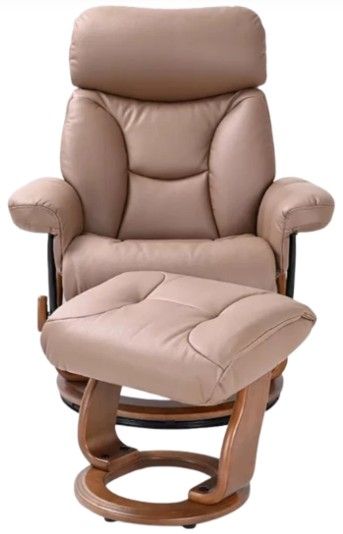 BenchMaster Trend Line Emmie Cocoa Manual Recliner with Ottoman Set-1