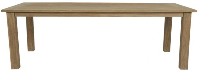 Sunset West Coastal Warm Gray Wooden Rectangular Outdoor Dining Table-1