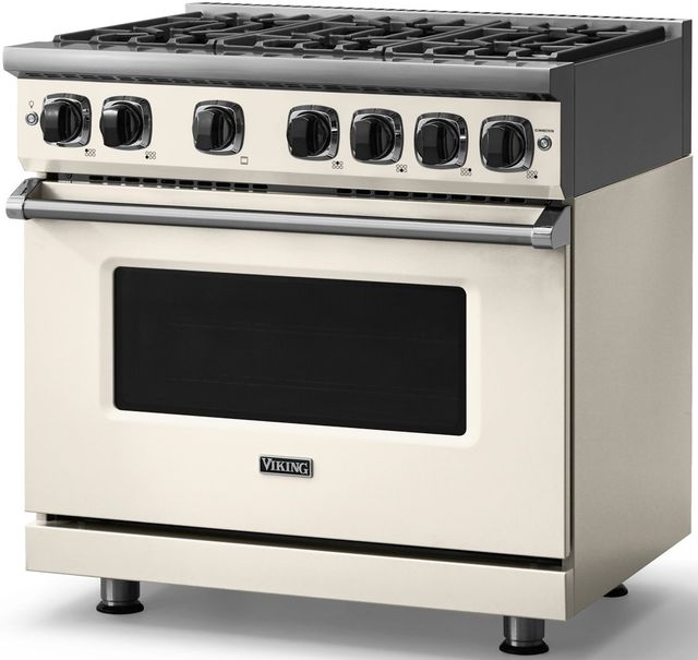 Viking® 7 Series 36" Pure White Pro Style Natural Gas Range-3